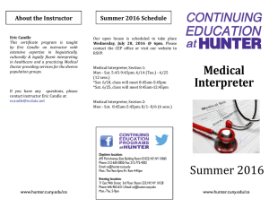 About the Instructor Summer 2016 Schedule