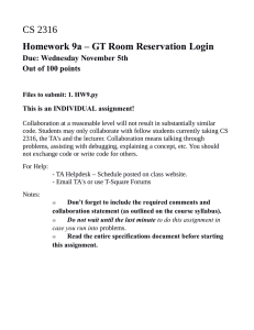 CS 2316 Homework 9a – GT Room Reservation Login