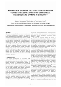 INFORMA SECURITY AND ETHICS IN EDUCATIONAL CONTEXT: THE DEVELOPMENT OF CONCEPTUAL