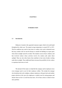 Malaysia is located at the equatorial monsoon region which is... throughout the whole year. The annual average temperature is around... CHAPTER 1