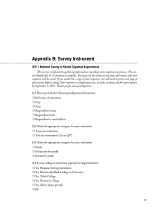 Appendix B: Survey Instrument 2011 National Survey of Senior Capstone Experiences