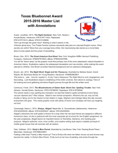Texas Bluebonnet Award   2015­2016 Master List   with Annotations    