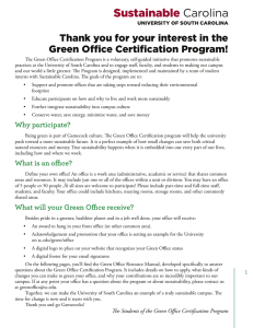 Thank you for your interest in the Green Office Certification Program!