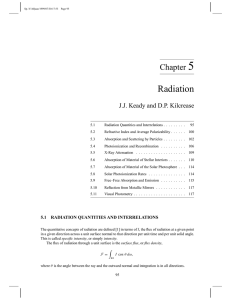 5 Radiation Chapter J.J. Keady and D.P. Kilcrease