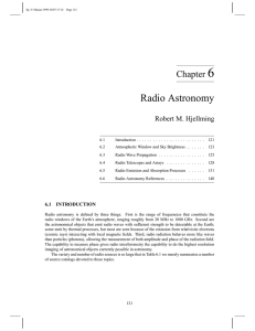 6 Radio Astronomy Chapter Robert M. Hjellming