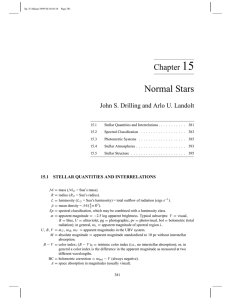 15 Normal Stars Chapter John S. Drilling and Arlo U. Landolt