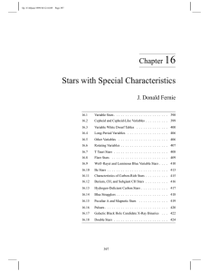 16 Stars with Special Characteristics Chapter J. Donald Fernie