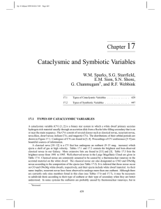 17 Cataclysmic and Symbiotic Variables Chapter W.M. Sparks, S.G. Starrfield,