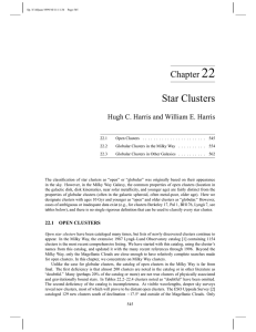 22 Star Clusters Chapter Hugh C. Harris and William E. Harris