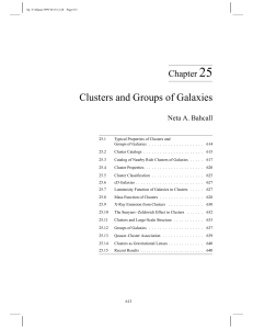 25 Clusters and Groups of Galaxies Chapter Neta A. Bahcall