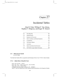 27 Incidental Tables Chapter Alan D. Fiala, William F. Van Altena,