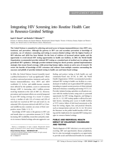 Integrating HIV Screening into Routine Health Care in Resource-Limited Settings