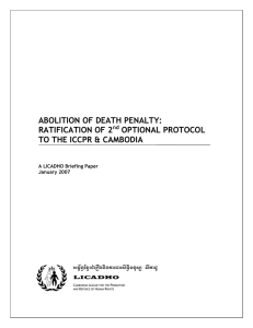 ABOLITION OF DEATH PENALTY: RATIFICATION OF 2