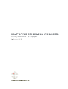 Impact of paId SIck Leave on nYc BuSIneSS September 2010