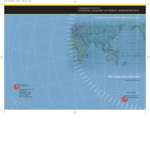 Why Foreign Aid to Haiti Failed NATIONAL ACADEMY OF PUBLIC ADMINISTRATION