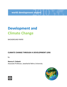 Development and Climate Change CLIMATE CHANGE THROUGH A DEVELOPMENT LENS