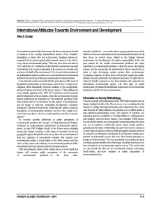 International Attitudes Towards Environment and Development Riley E. Dunlap