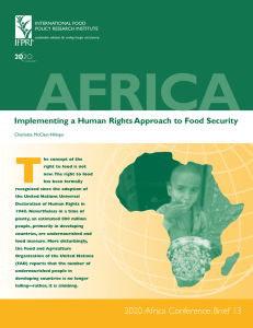 AFRICA T Implementing a Human Rights Approach to Food Security
