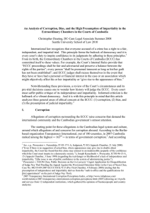 An Analysis of Corruption, Bias, and the High Presumption of Impartiality... Extraordinary Chambers in the Courts of Cambodia