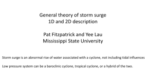 General theory of storm surge 1D and 2D description Mississippi State University