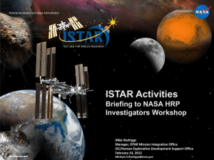 ISTAR Activities Briefing to NASA HRP Investigators Workshop