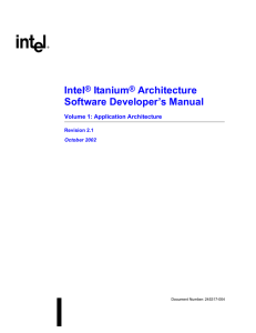 Intel Itanium Architecture Software Developer’s Manual