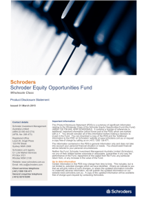 Schroders Schroder Equity Opportunities Fund Wholesale Class