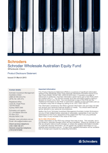 Schroders Schroder Wholesale Australian Equity Fund Wholesale Class