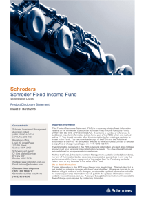 Schroders Schroder Fixed Income Fund Wholesale Class