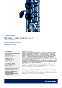 Schroders Schroder Fixed Income Fund Professional Class