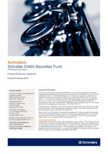 Schroders Schroder Credit Securities Fund Professional Class