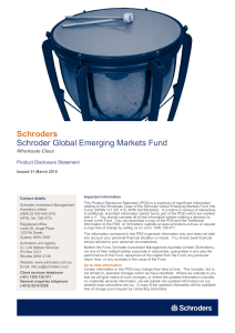 Schroders Schroder Global Emerging Markets Fund Wholesale Class