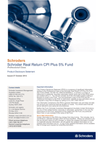 Schroders Schroder Real Return CPI Plus 5% Fund  Professional Class