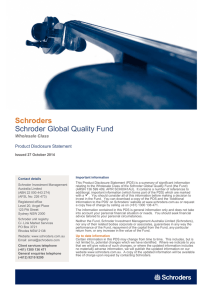 Schroders  Schroder Global Quality Fund Wholesale Class