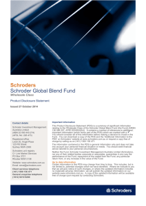 Schroders Schroder Global Blend Fund Wholesale Class