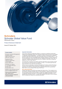 Schroders Schroder Global Value Fund Wholesale Class