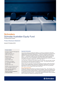 Schroders Schroder Australian Equity Fund Professional Class