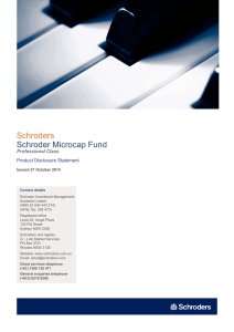 Schroders Schroder Microcap Fund Professional Class