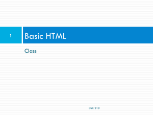 Basic HTML Class 1 CSC 210