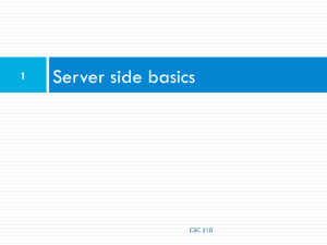 Server side basics 1 CSC 210