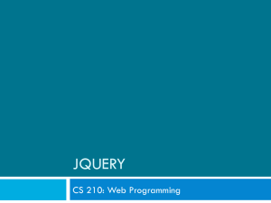 JQUERY CS 210: Web Programming
