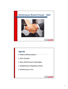 ePerformance Review Process  - Staff Agenda
