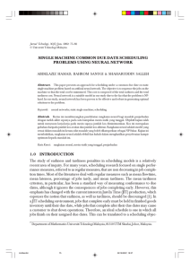 SINGLE MACHINE COMMON DUE DATE SCHEDULING PROBLEMS USING NEURAL NETWORK