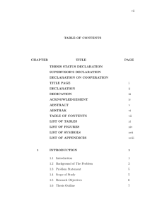 vii TABLE OF CONTENTS CHAPTER TITLE