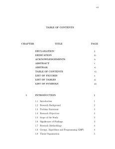 vii TABLE OF CONTENTS CHAPTER TITLE
