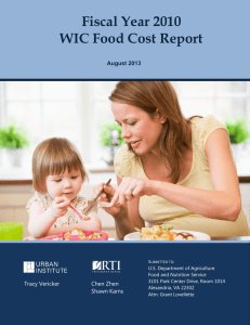 Fiscal Year 2010 WIC Food Cost Report  August 2013