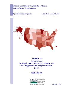 Volume II Appendices National- and State-Level Estimates of WIC Eligibles and Program Reach,