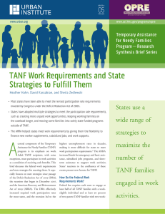 TANf Work requirements and State Strategies to fulfill Them 05 States use a