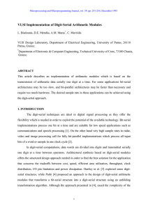 VLSI Implementation of Digit-Serial Arithmetic Modules