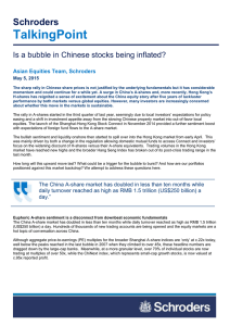 TalkingPoint Schroders  Is a bubble in Chinese stocks being inflated?